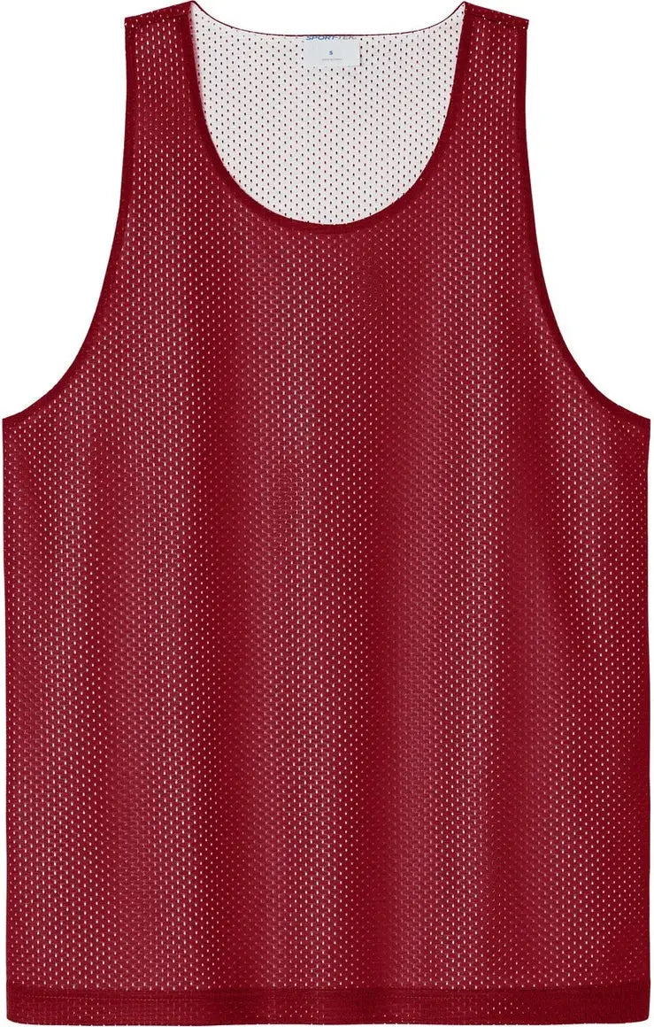 Sport-tek St5000 Posicharge Reversible Mesh Tank - Deep Red White