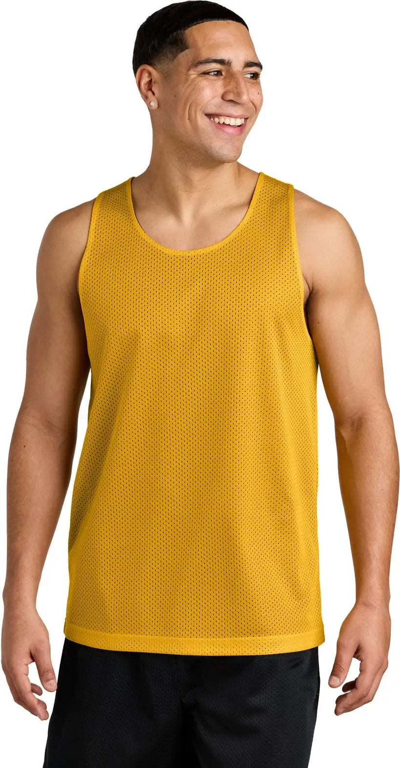 Sport-tek St5000 Posicharge Reversible Mesh Tank - Gold Black - Gold/ / Adult Xs
