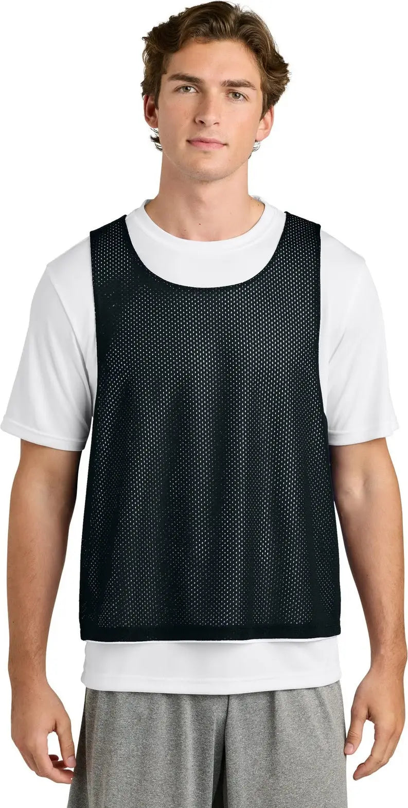 Sport-tek St512 Lacrosse Reversible Pinnie - Black White - Black/ / Adult Xs