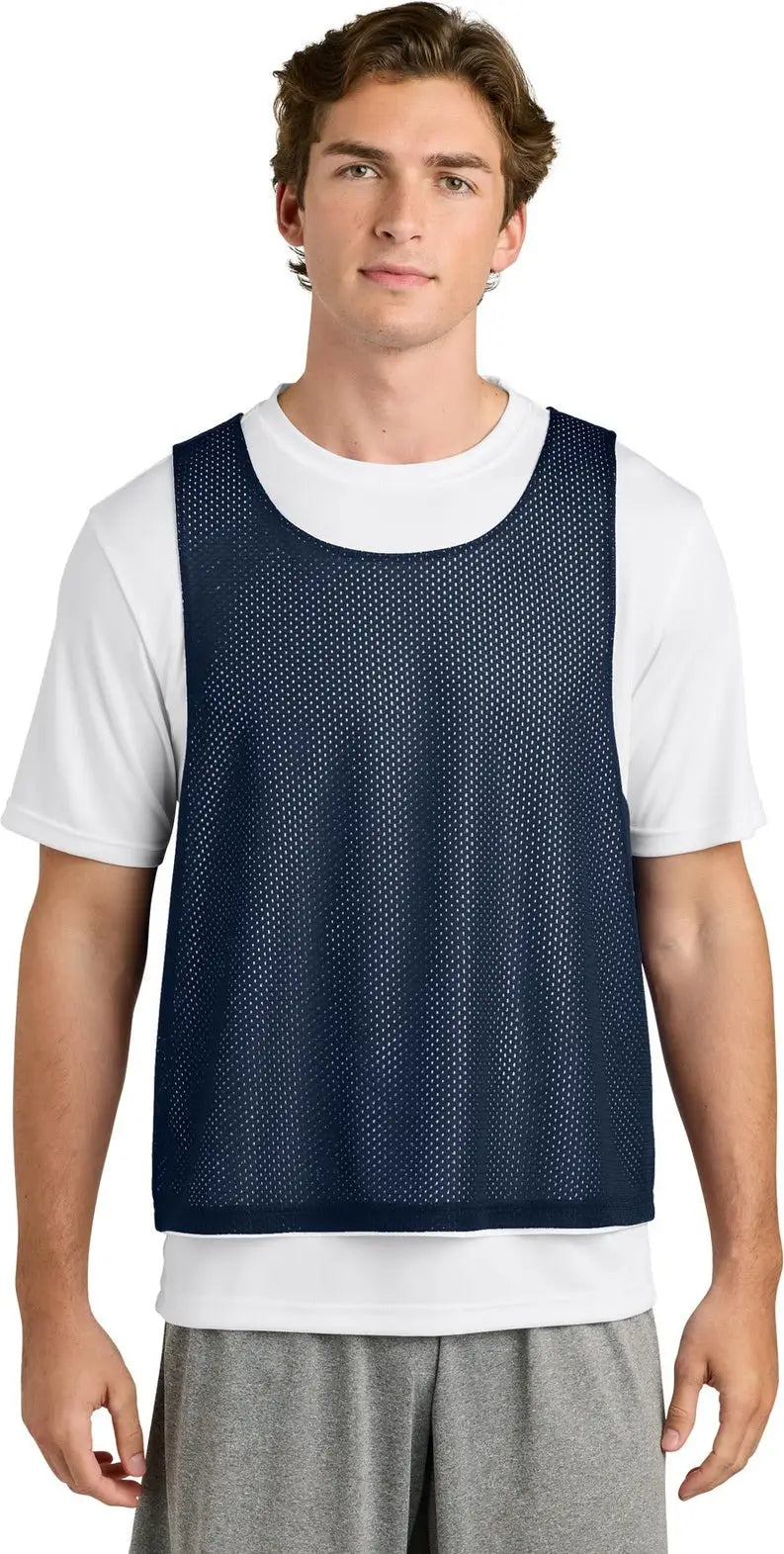 Sport-tek St512 Lacrosse Reversible Pinnie - True Navy White - Navy/ / Adult m