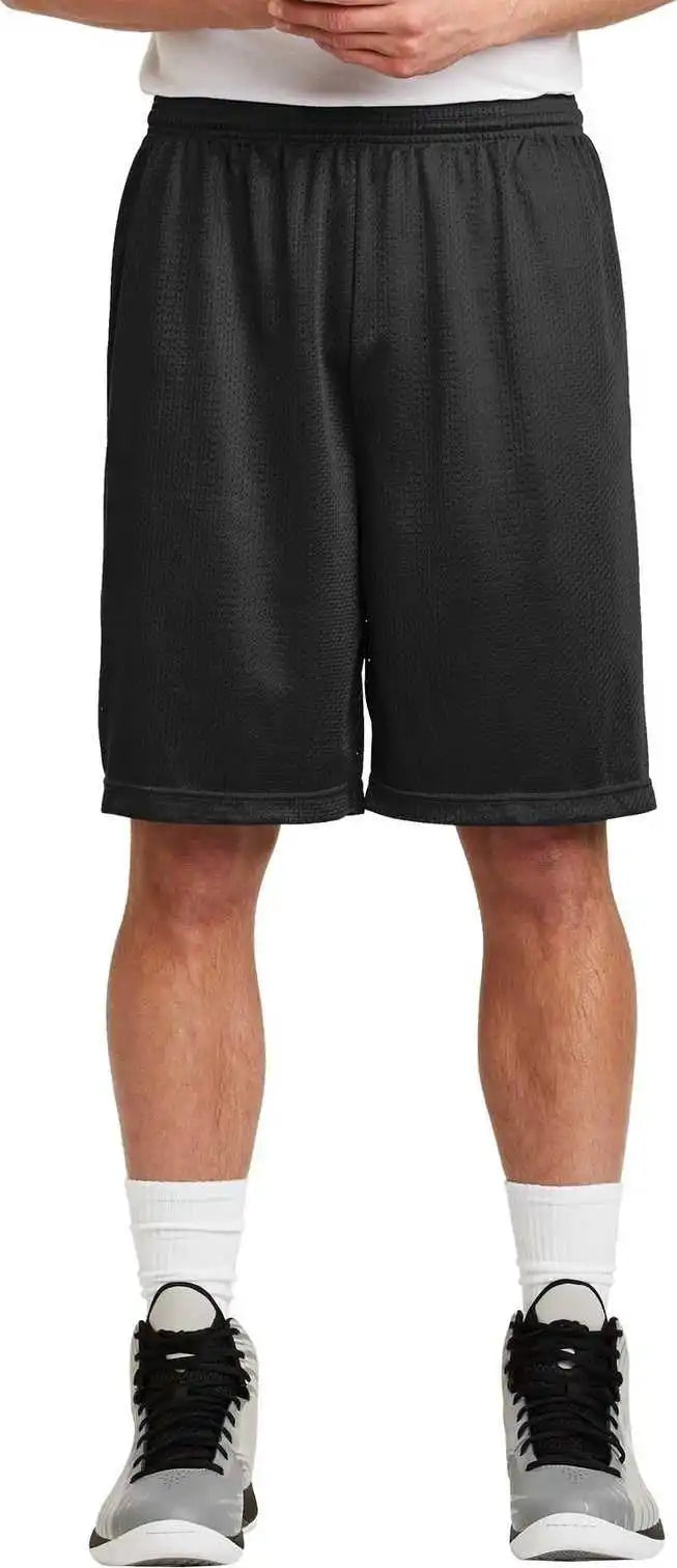 Sport-tek St515 Long Posicharge Classic Mesh Short - Black