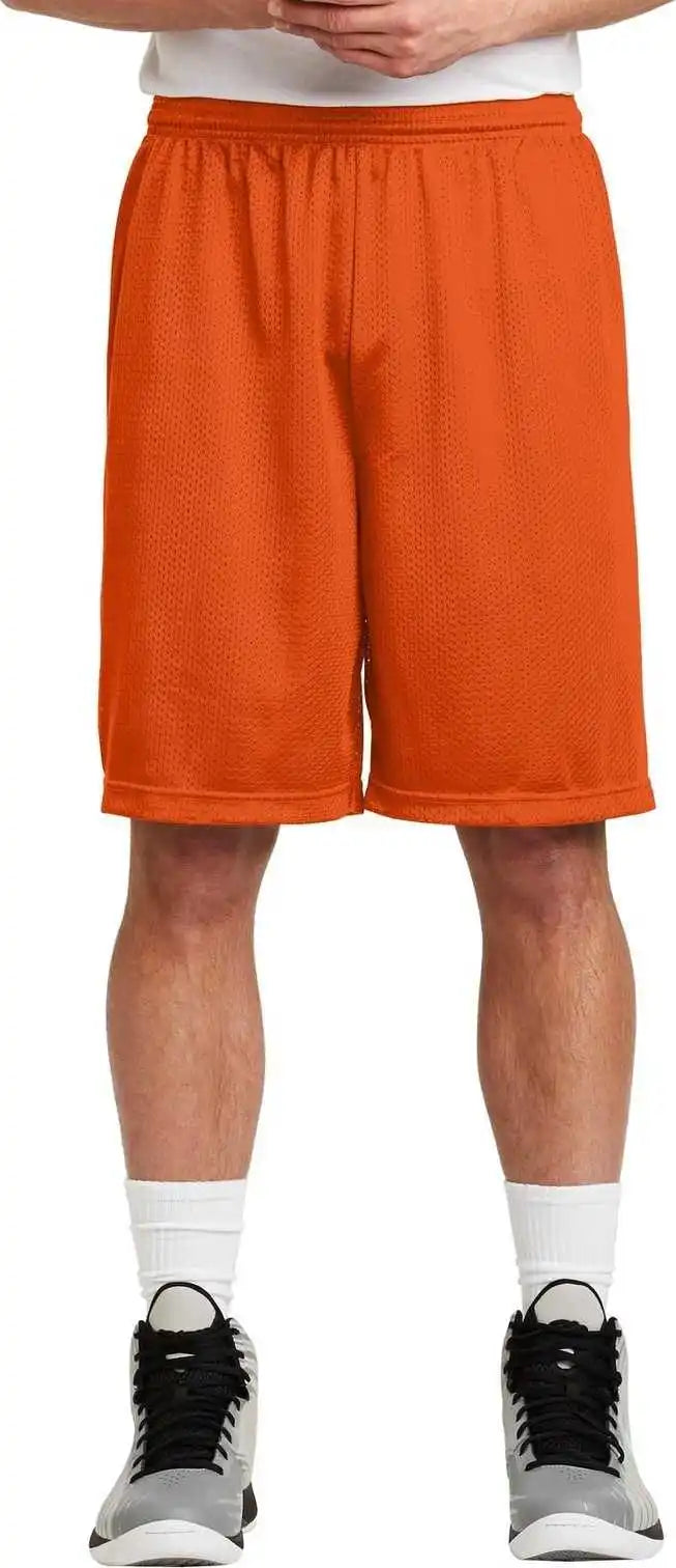 Sport-tek St515 Long Posicharge Classic Mesh Short - Deep Orange