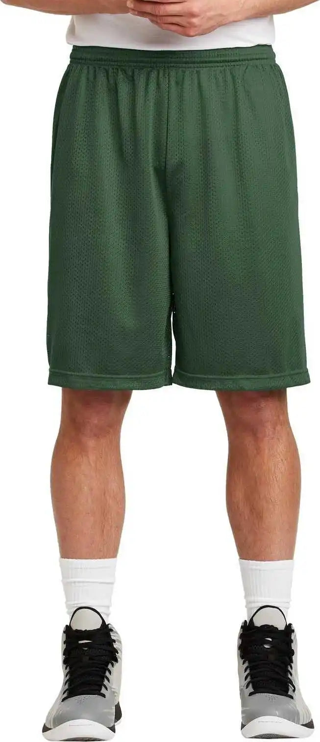 Sport-tek St515 Long Posicharge Classic Mesh Short - Forest Green