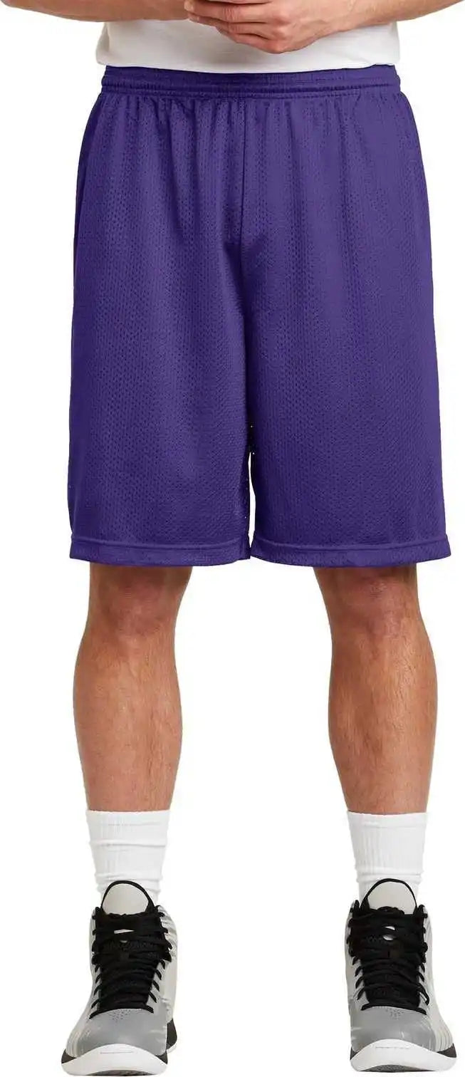 Sport-tek St515 Long Posicharge Classic Mesh Short - Purple