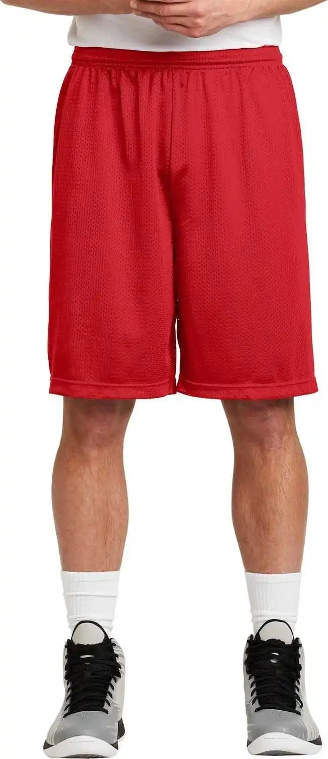 Sport-tek St515 Long Posicharge Classic Mesh Short - True Red