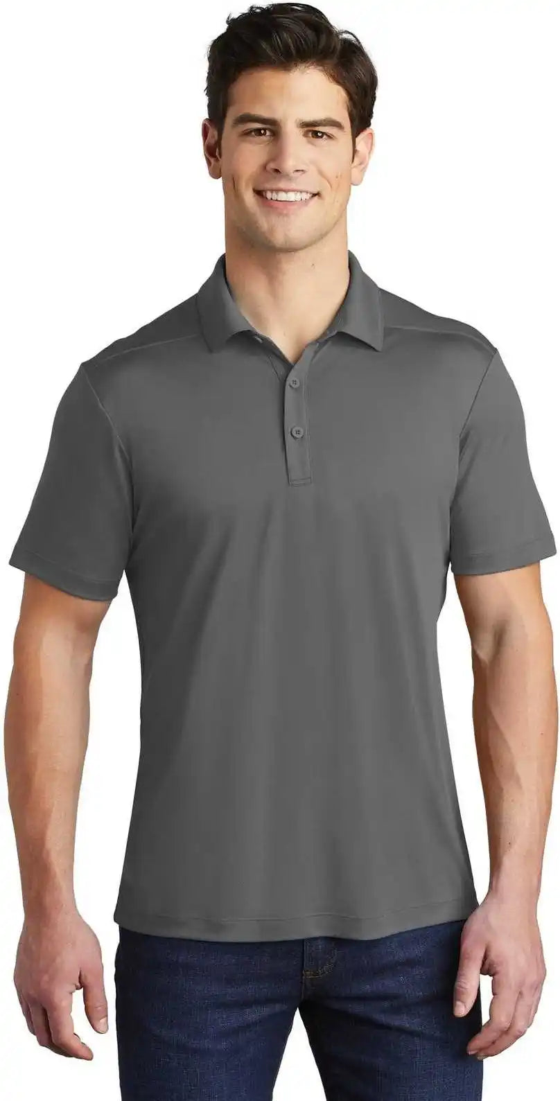 Sport Tek St520 Posi Uv Pro Polo Dark Smoke Gray