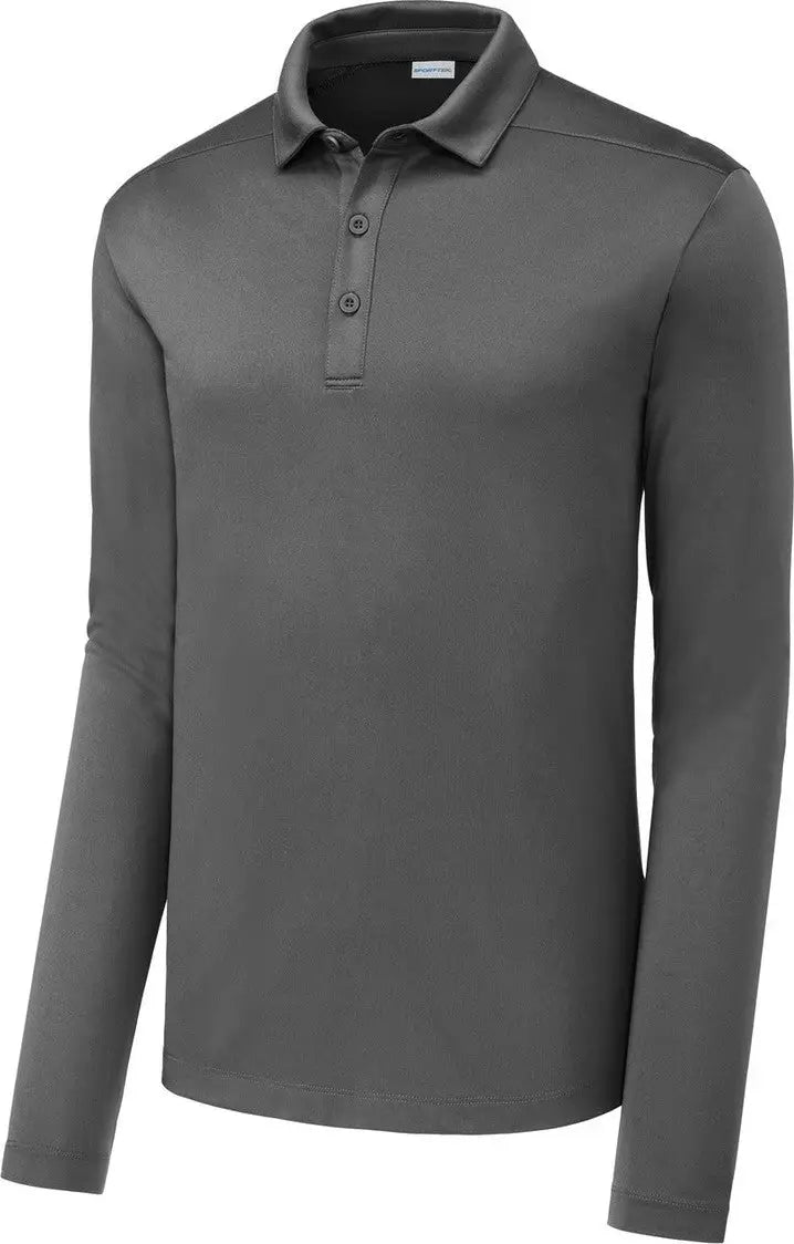 Sport-tek St520ls Posi-uv Pro Long Sleeve Polo - Dark Smoke Gray