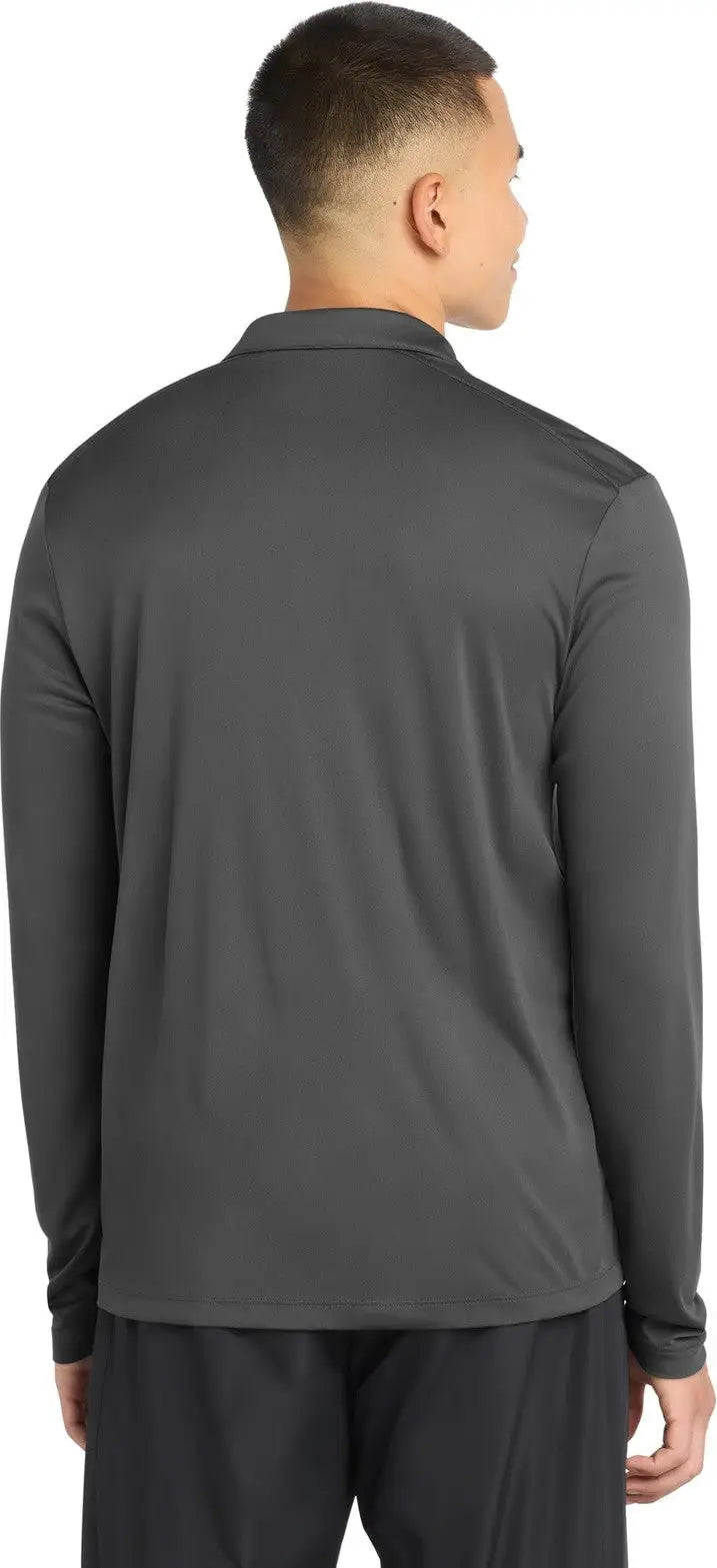 Sport-tek St520ls Posi-uv Pro Long Sleeve Polo - Dark Smoke Gray