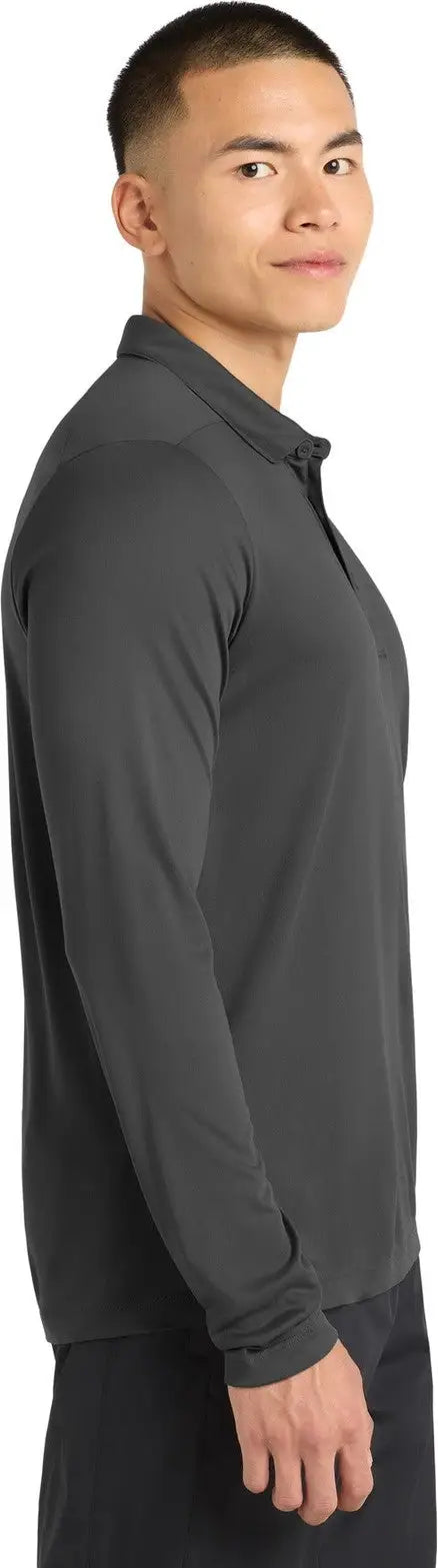 Sport-tek St520ls Posi-uv Pro Long Sleeve Polo - Dark Smoke Gray
