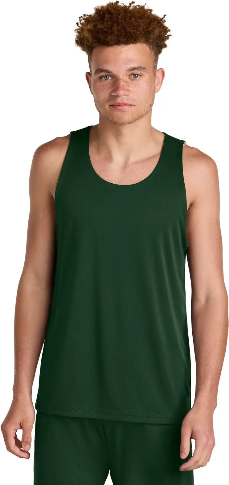 Sport-tek St551 Posicharge Competitor Rev Tank - Forest Green White - Green/ / Adult Xs