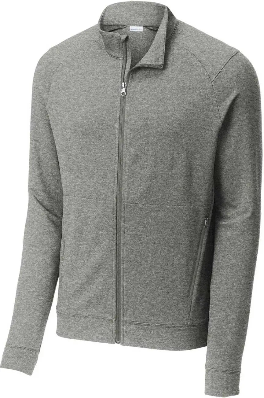 Sport-tek St560 Sport-wick Flex Fleece Full-zip - Light Gray Heather