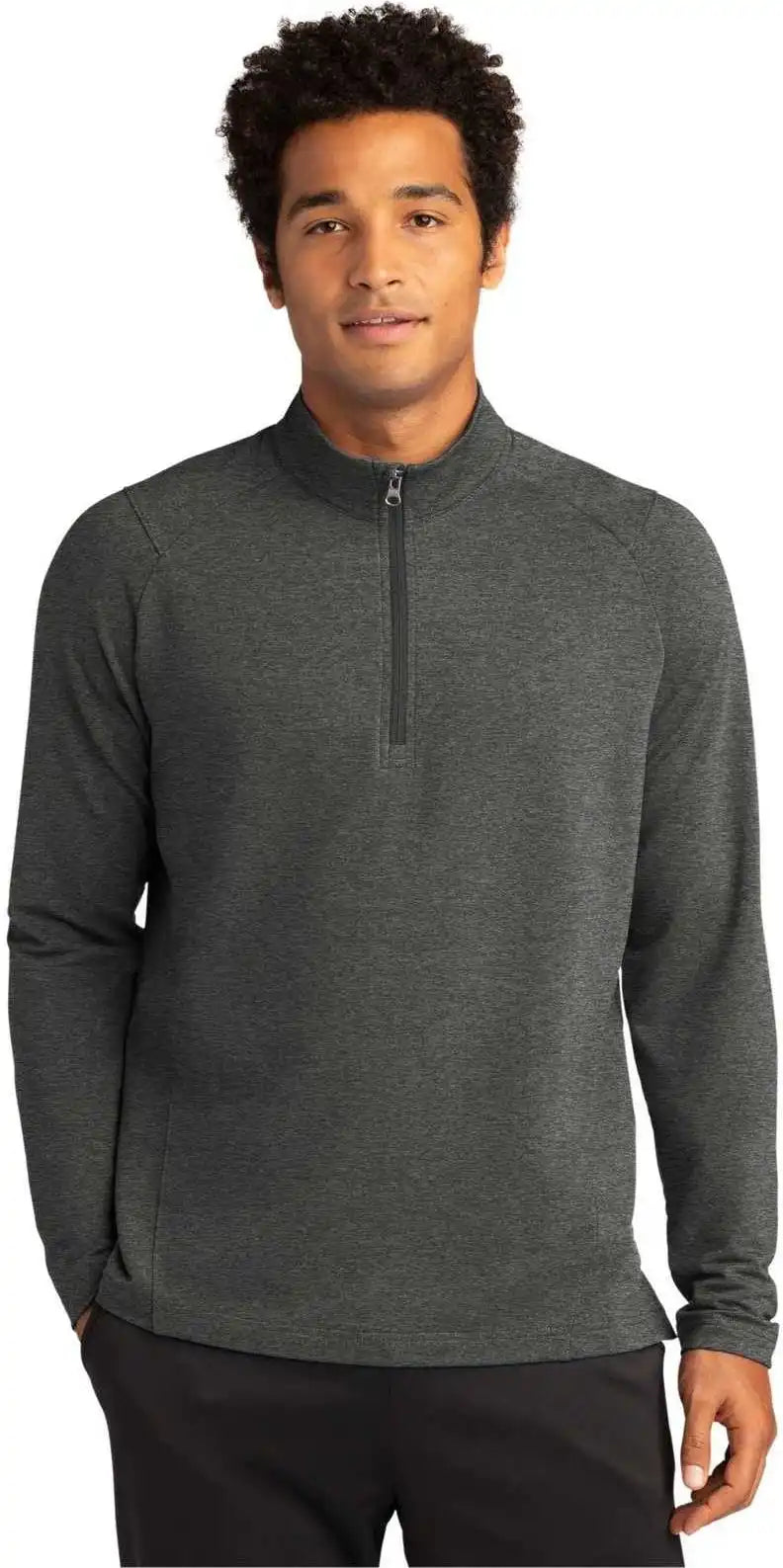 Sport Tek St561 Wick Flex Fleece 1/4 Zip Dark Gray Heather