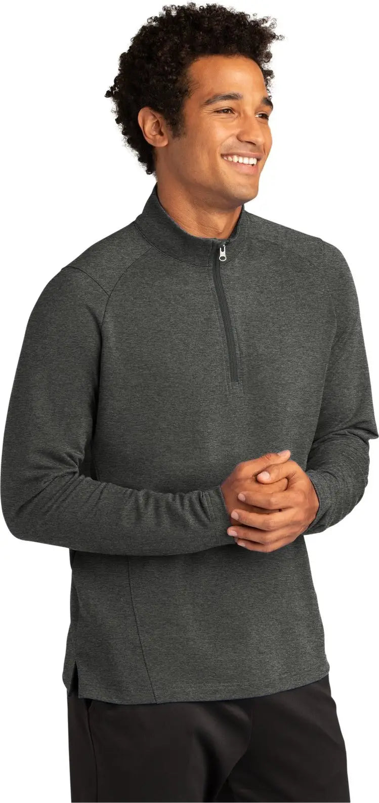 Sport-tek St561 Sport-wick Flex Fleece 1/4-zip - Dark Gray Heather