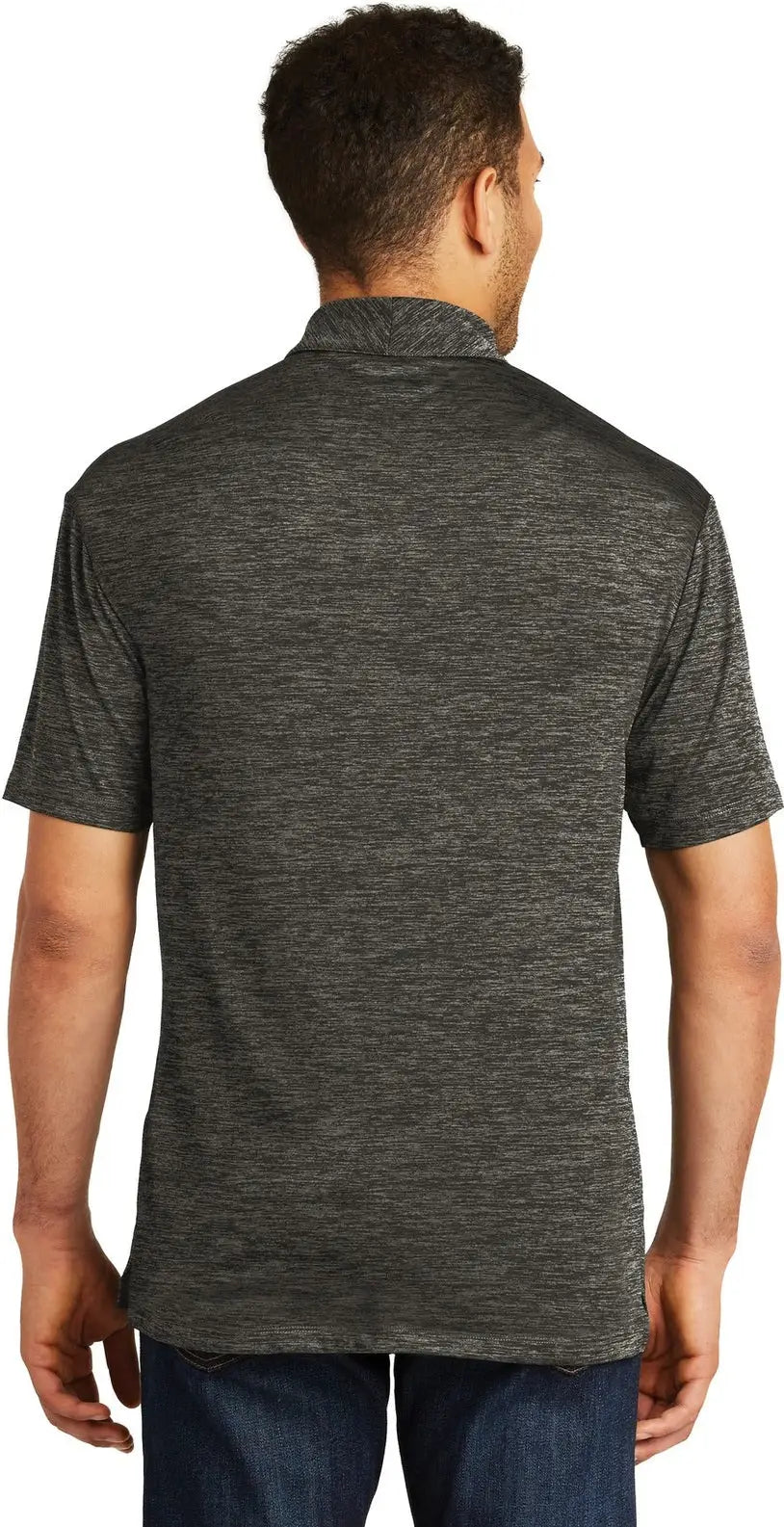 Sport-tek St590 Posicharge Electric Heather Polo - Gray-black