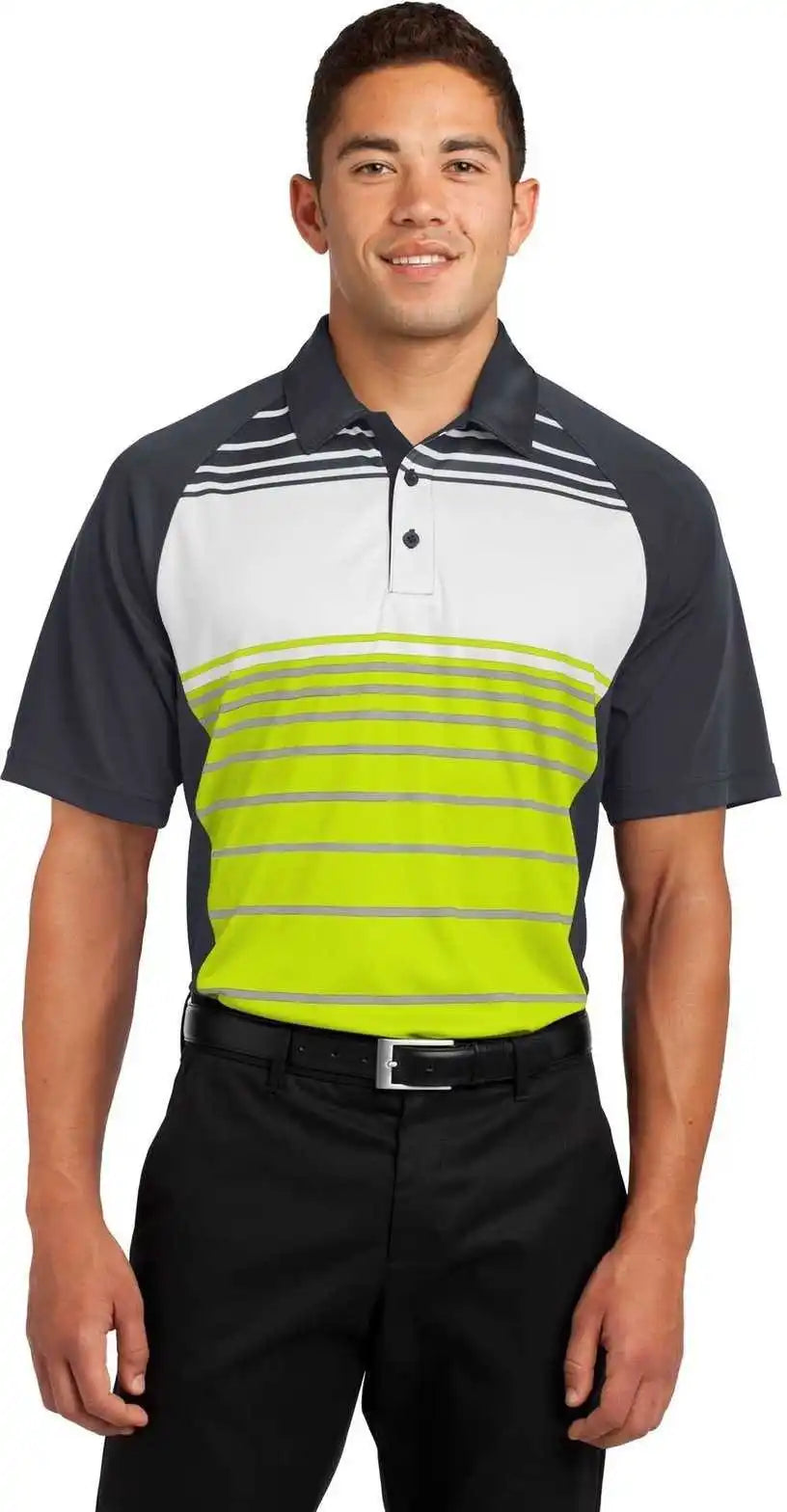 Sport-tek St600 Dry Zone Sublimated Stripe Polo - Citron