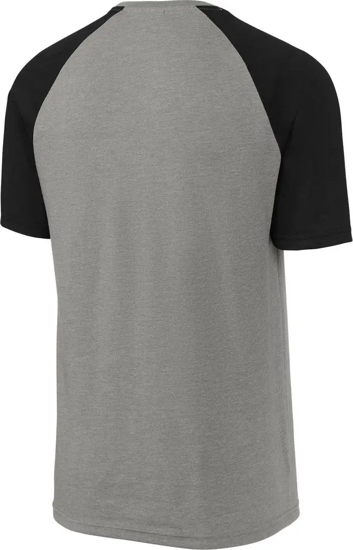 Sport-tek St6040 Halftime Raglan Tee - Black Vintage Heather