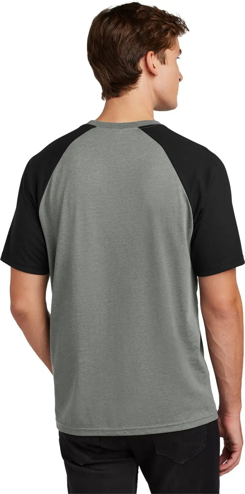 Sport-tek St6040 Halftime Raglan Tee - Black Vintage Heather