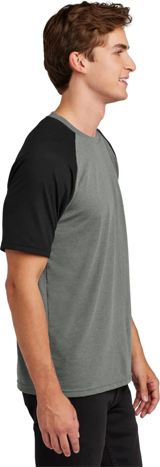 Sport-tek St6040 Halftime Raglan Tee - Black Vintage Heather