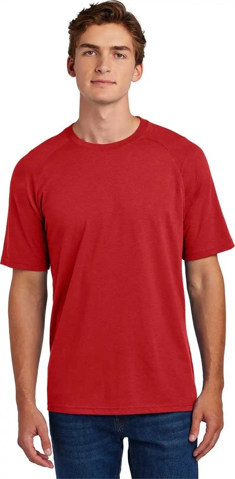 Sport-tek St6040 Halftime Raglan Tee - Deep Red