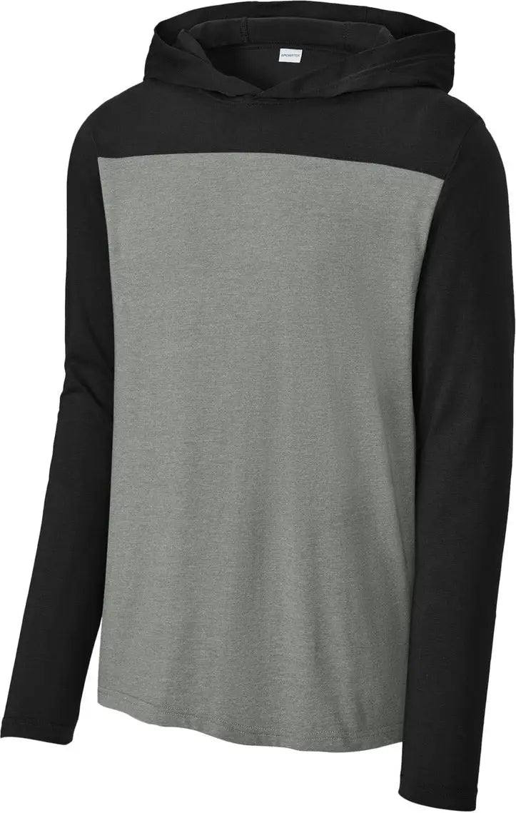 Sport-tek St6044 Halftime Long Sleeve Hoodie - Black Vintage Heather