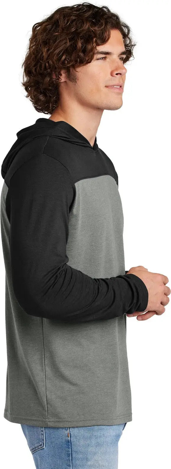 Sport-tek St6044 Halftime Long Sleeve Hoodie - Black Vintage Heather