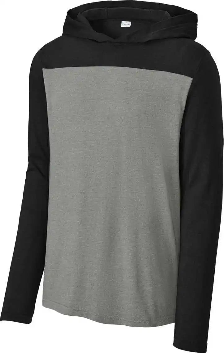 Sport-tek St6044 Halftime Long Sleeve Hoodie - Blk/vtghtr