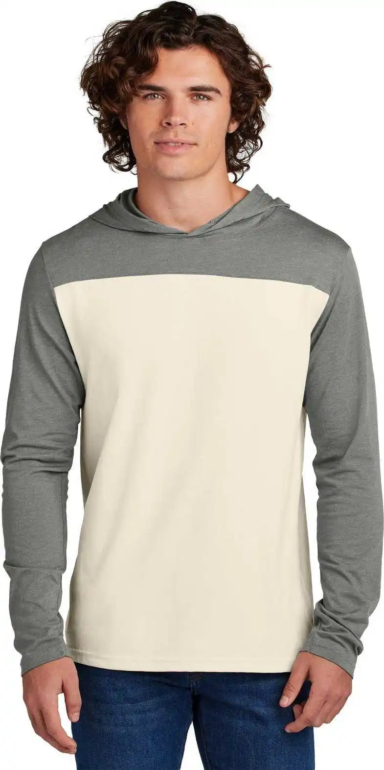 Sport-tek St6044 Halftime Long Sleeve Hoodie - Vtgh/ecru