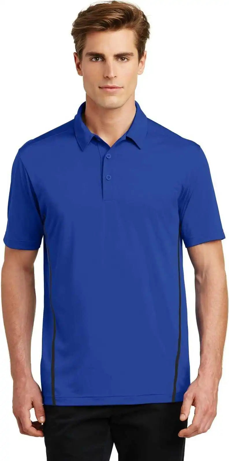 Sport-tek St620 Contrast Posicharge Tough Polo - True Royal Black