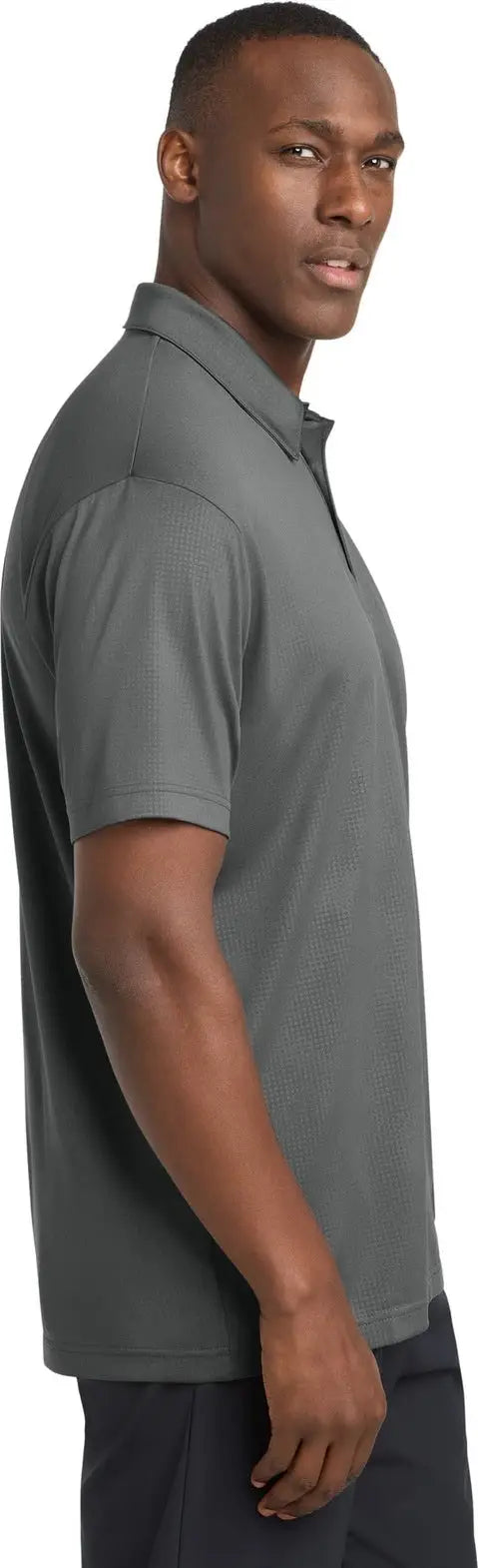 Sport-tek St630 Embossed Posicharge Tough Polo - Dark Smoke Gray
