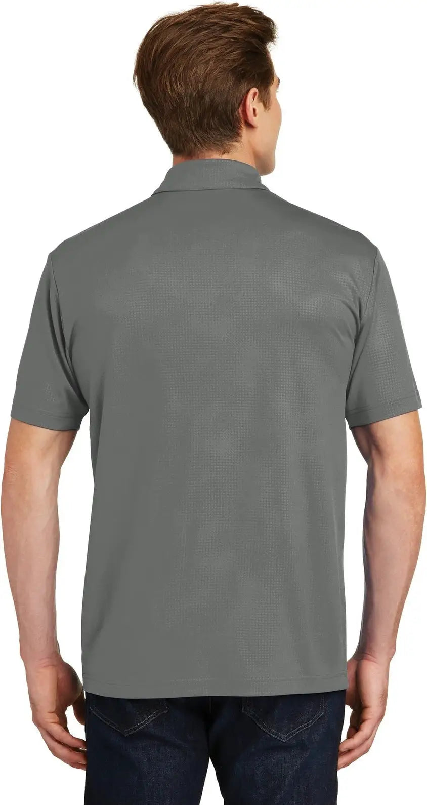 Sport-tek St630 Embossed Posicharge Tough Polo - Dark Smoke Gray