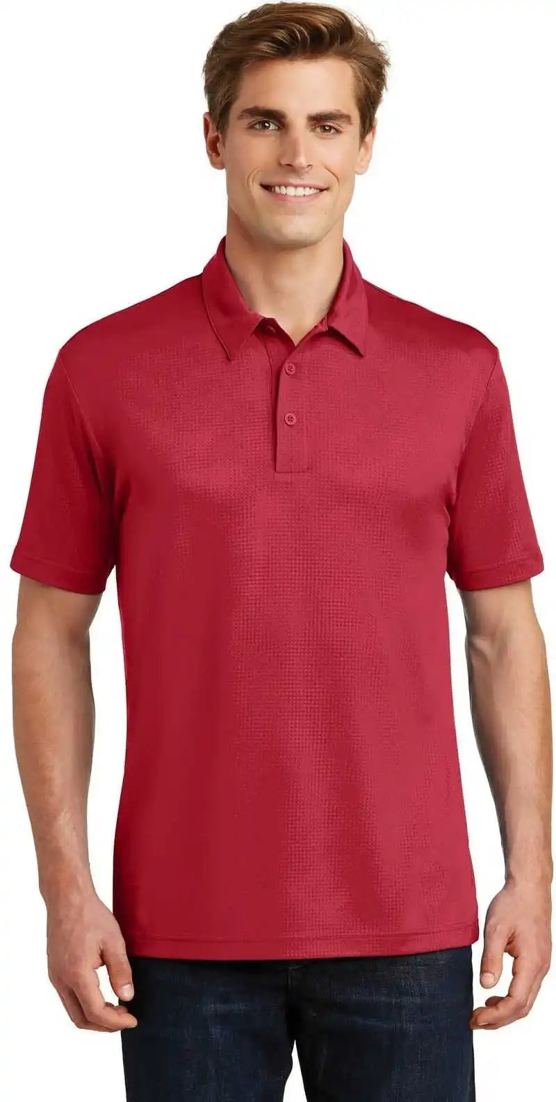 Sport-tek St630 Embossed Posicharge Tough Polo - Deep Red