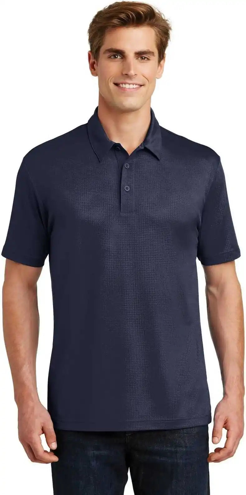 Sport Tek St630 Embossed Posicharge Tough Polo True Navy