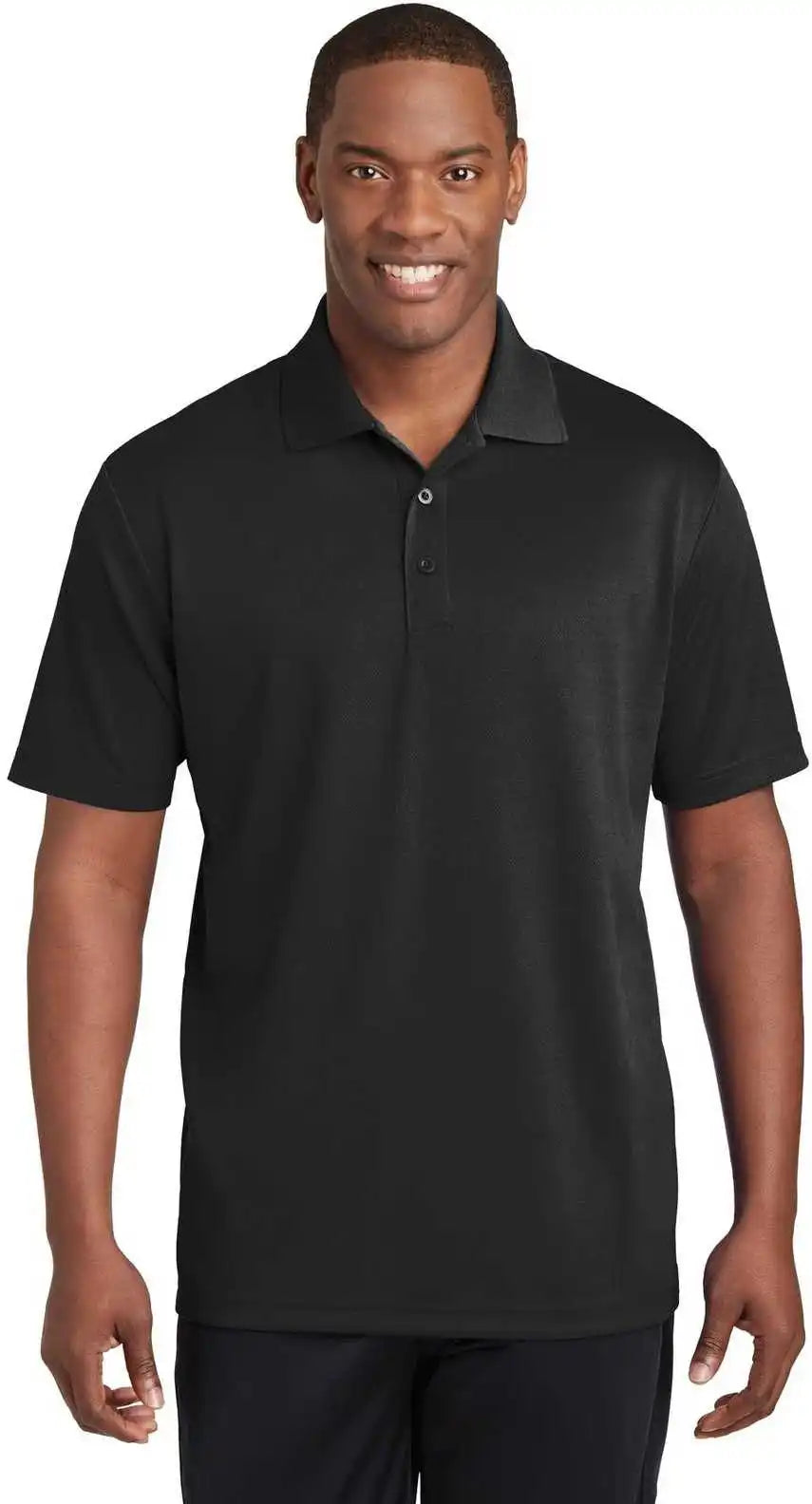 Sport Tek St640 Posicharge Racermesh Polo Black