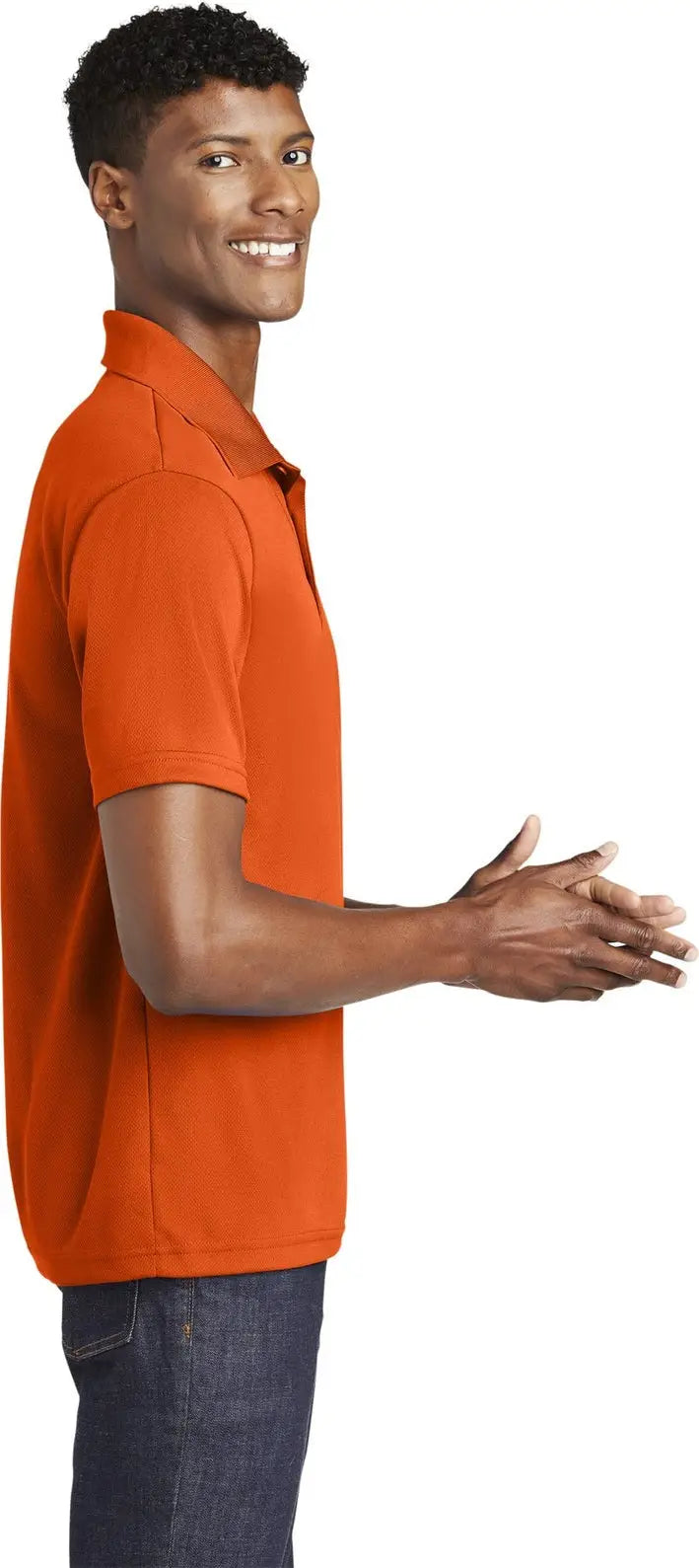 Sport-tek St640 Posicharge Racermesh Polo - Deep Orange