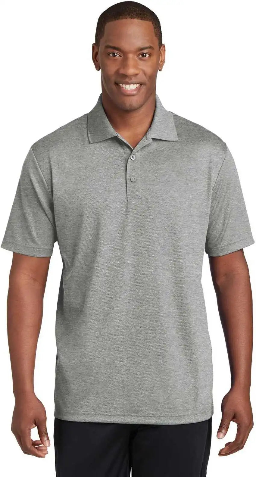Sport Tek St640 Posicharge Racermesh Polo Gray Heather