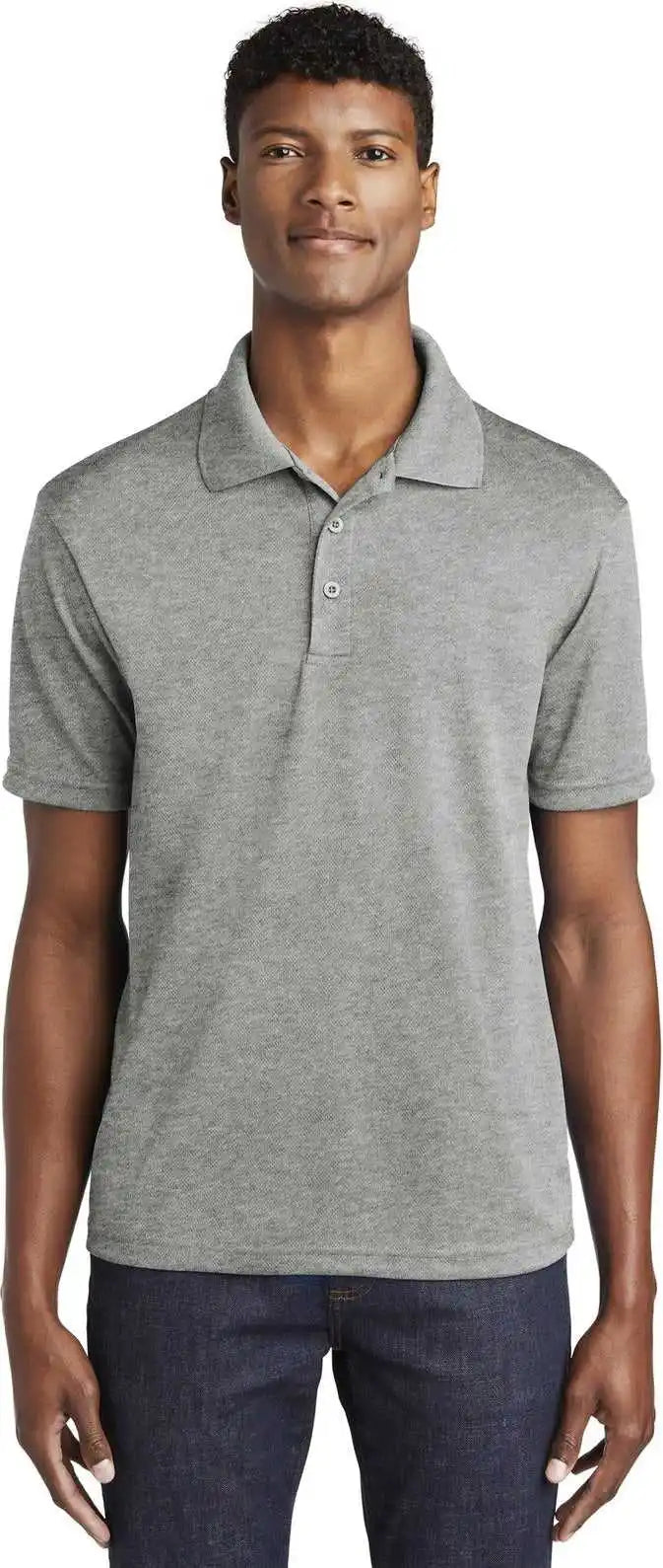 Sport-tek St640 Posicharge Racermesh Polo - Grey Heather