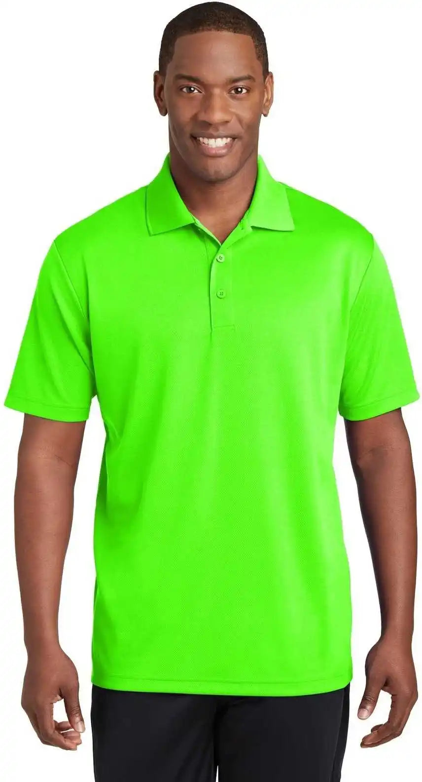 Sport Tek St640 Posicharge Racermesh Polo Neon Green