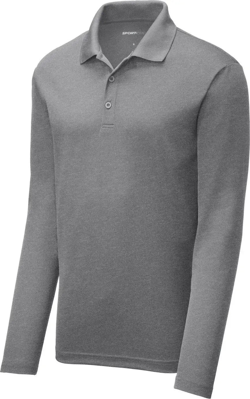 Sport-tek St640ls Posicharge Racermesh Long Sleeve Polo - Gray Heather