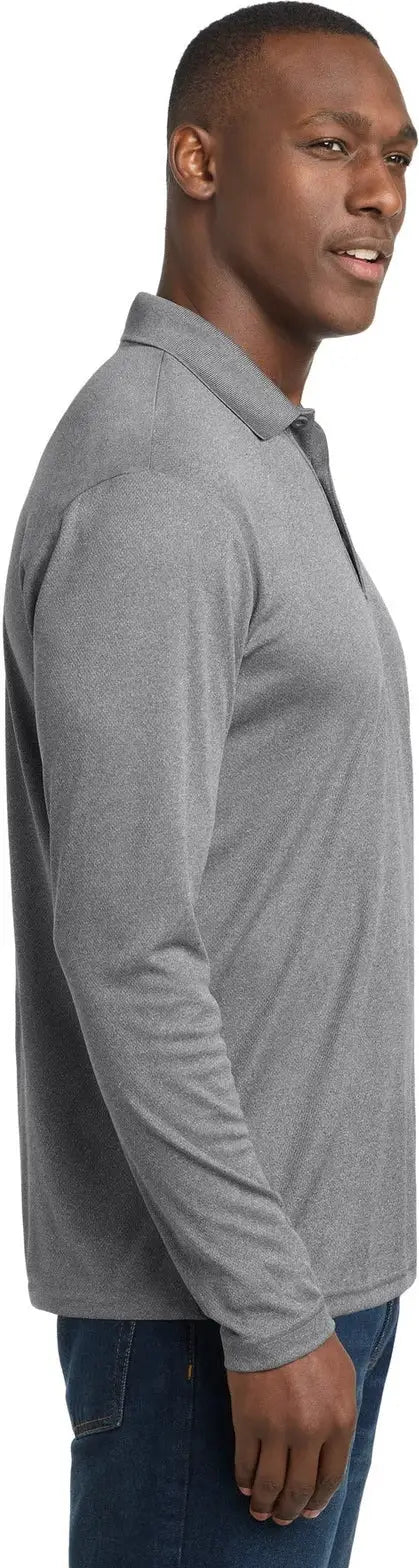 Sport-tek St640ls Posicharge Racermesh Long Sleeve Polo - Gray Heather