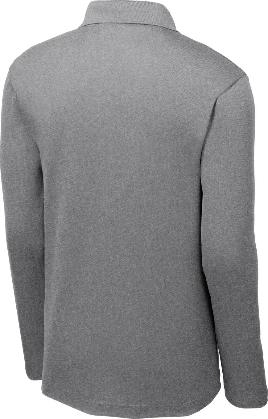 Sport-tek St640ls Posicharge Racermesh Long Sleeve Polo - Gray Heather