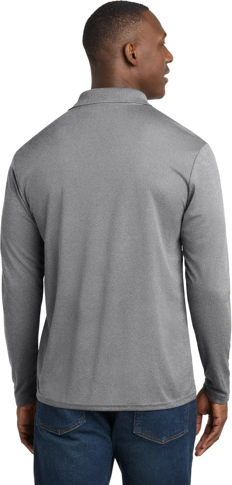 Sport-tek St640ls Posicharge Racermesh Long Sleeve Polo - Gray Heather