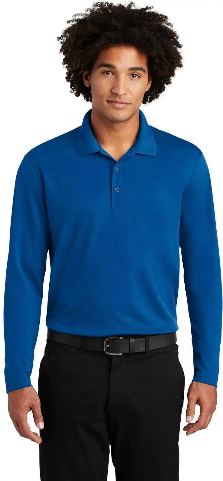 Sport Tek St640ls Posicharge Racermesh Long Sleeve Polo True Royal