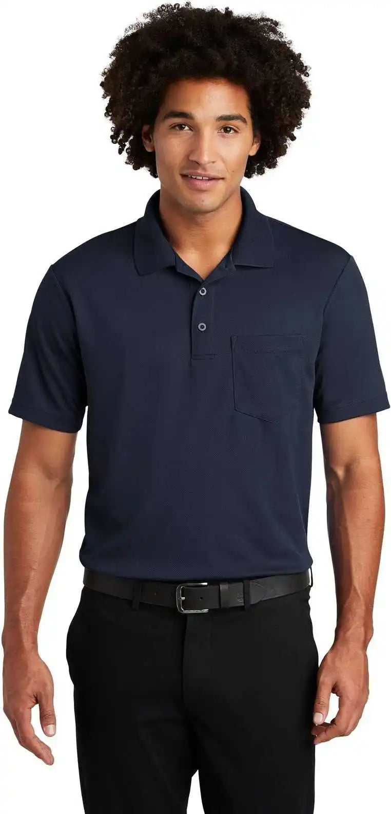Sport Tek St640p Posicharge Racermesh Pocket Polo True Navy