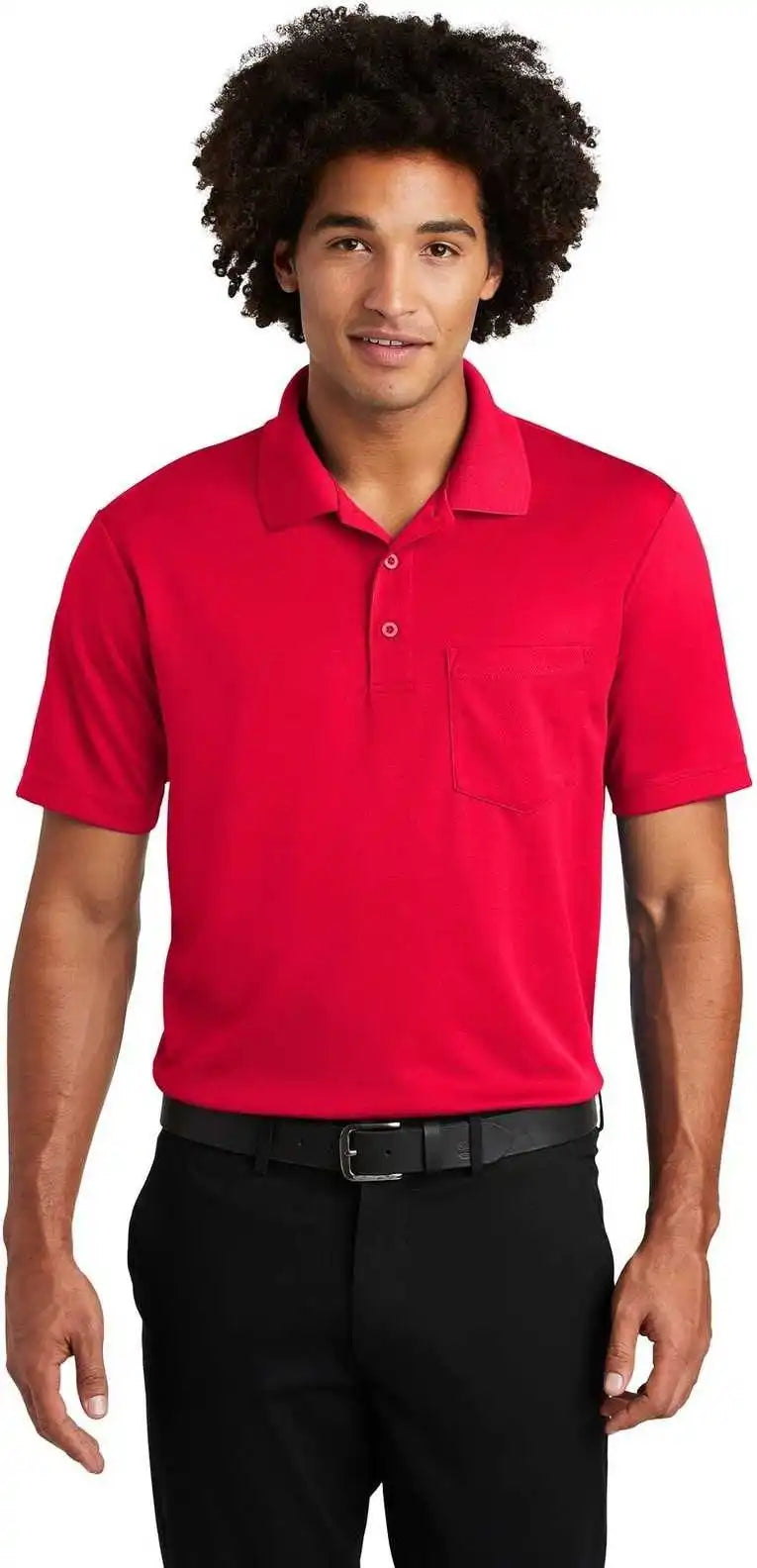 Sport Tek St640p Posicharge Racermesh Pocket Polo True Red