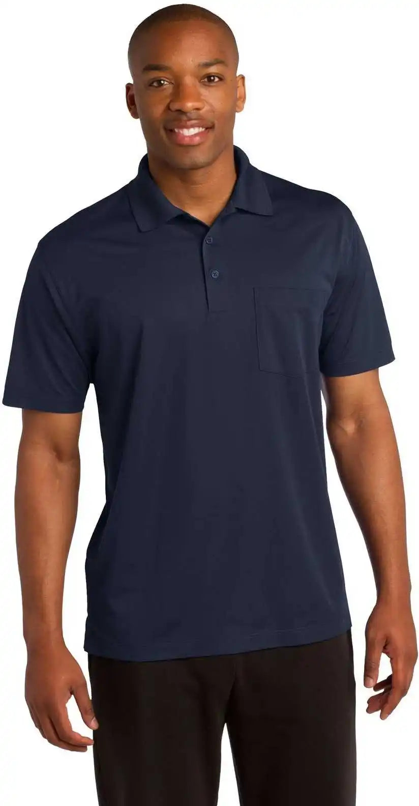 Sport Tek St651 Micropique Wick Pocket Polo True Navy
