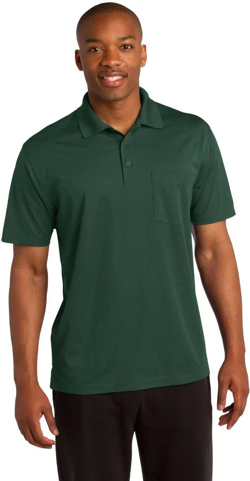 Sport-tek St651 Micropique Sport-wick Pocket Polo - Forest Green