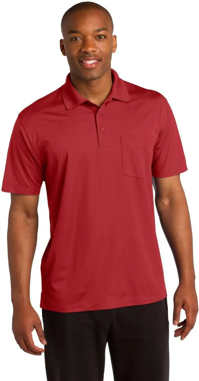 Sport-tek St651 Micropique Sport-wick Pocket Polo - True Red