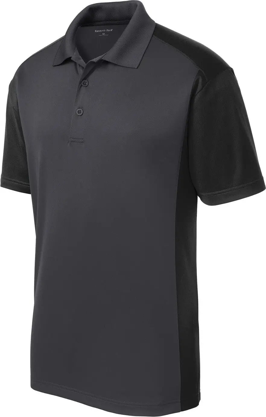 Sport-tek St652 Colorblock Micropique Sport-wick Polo - Iron Gray Black