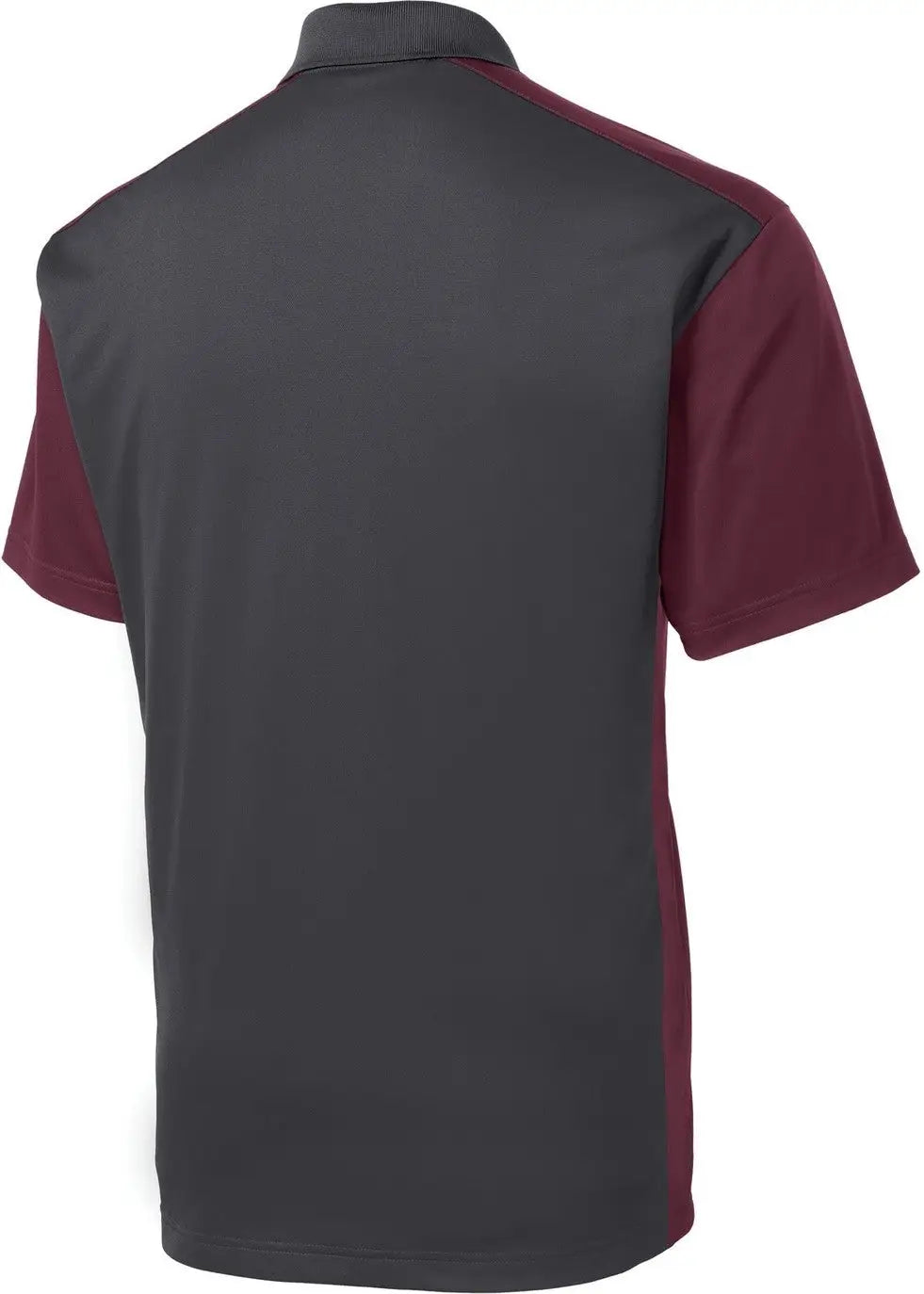 Sport-tek St652 Colorblock Micropique Sport-wick Polo - Iron Gray Maroon - Gray/ / Adult Xs