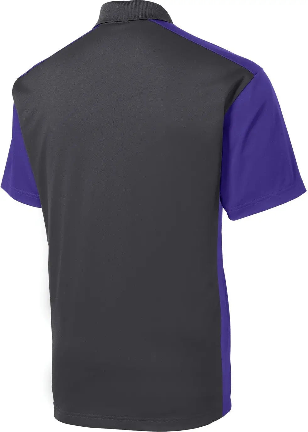 Sport-tek St652 Colorblock Micropique Sport-wick Polo - Iron Gray Purple